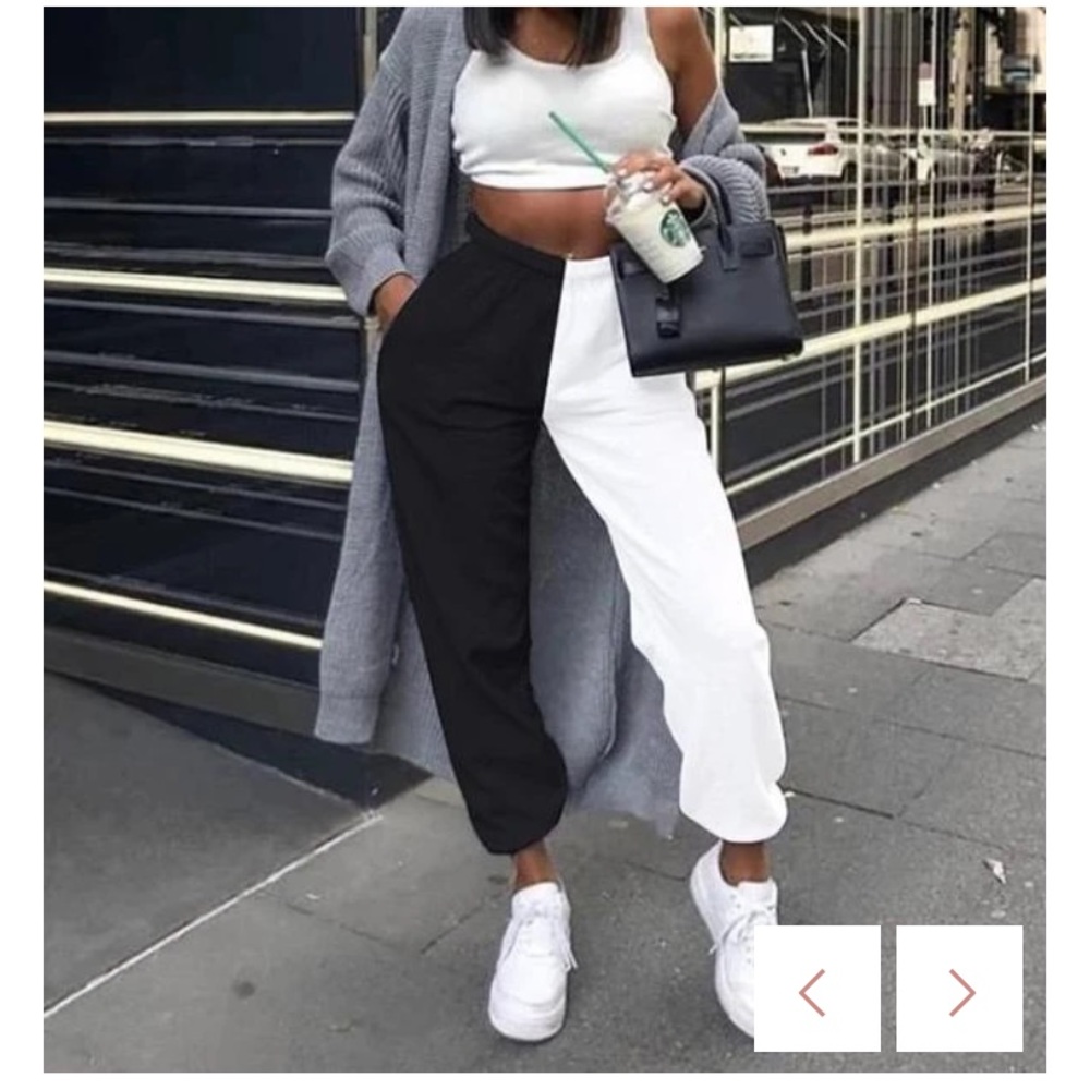 Black and white sweatpants